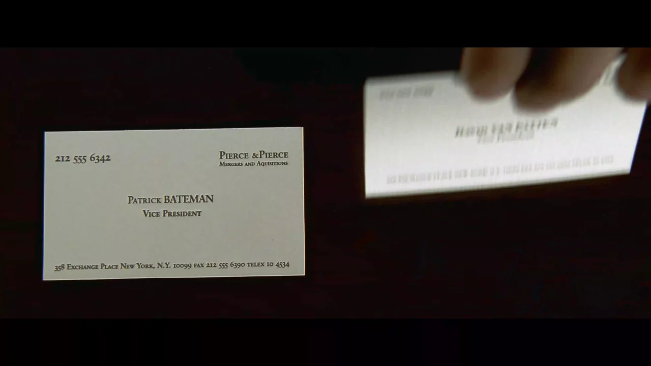American Psycho - Business Card Scene voice pack cover art showing comedy characters