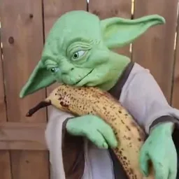 Yoda Eat Banana voice pack cover art showing retro characters